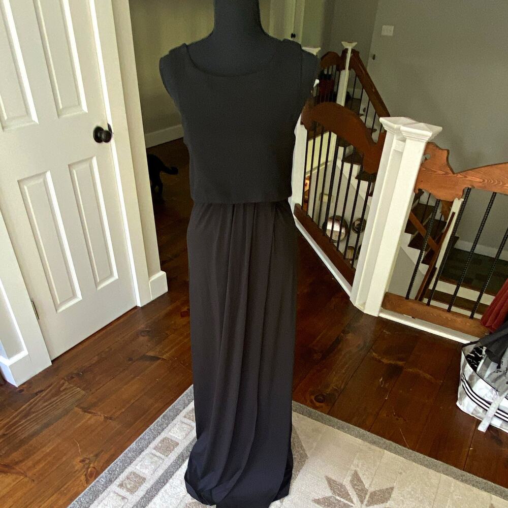 Dance & Marvel Women's Black Sleeveless Open Back Maxi Dress Chiffon Size S